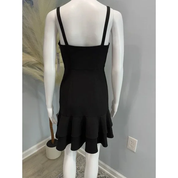 Clover & Sloane Black Fit & Flare Mini Dress Spaghetti Strap Women's Small NWT - Picture 6 of 12